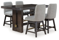 Burkhaus Counter Height Dining Table and 4 Barstools - Ornate Home
