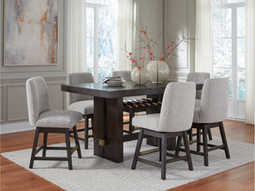 Burkhaus Counter Height Dining Table and 6 Barstools - Ornate Home