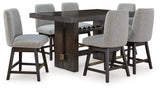 Burkhaus Counter Height Dining Table and 6 Barstools - Ornate Home