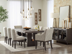 Burkhaus Dark Brown Dining Room Set / 10 pc (6 side chairs) - Ornate Home