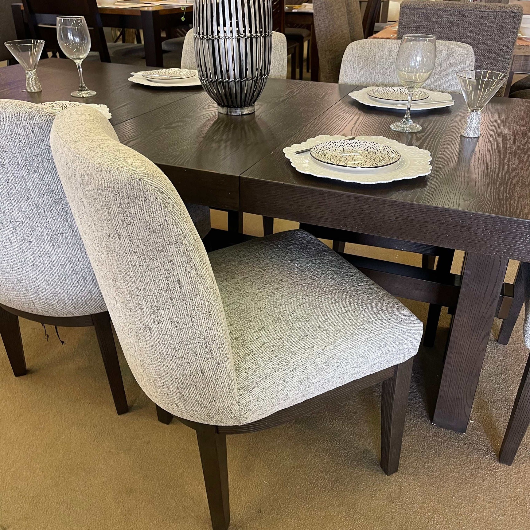 Burkhaus Dark Brown Dining Room Set / 10 pc (6 side chairs) - Ornate Home