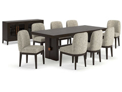 Burkhaus Dark Brown Dining Room Set / 10 pc (8 side chairs) - Ornate Home