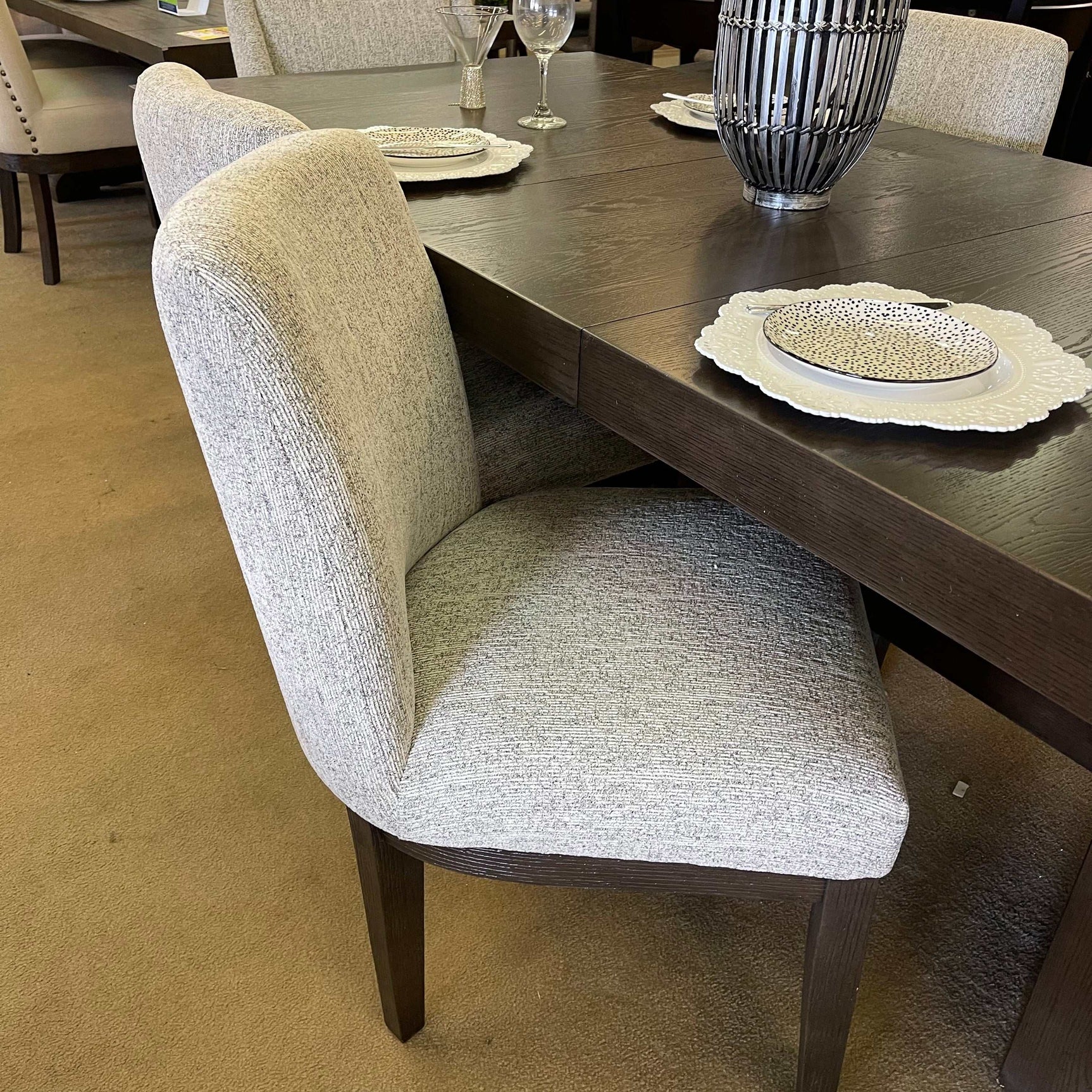 Burkhaus Dark Brown Dining Room Set / 7pc (4 side chairs) - Ornate Home