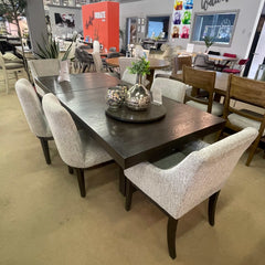 Burkhaus Dark Brown Dining Room Set / 7pc (4 side chairs) - Ornate Home