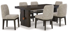 Burkhaus Dark Brown Dining Room Set / 7pc (6 side chairs) - Ornate Home