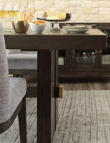Burkhaus Dark Brown Dining Table w/ Extension (Online Special Price) - Ornate Home