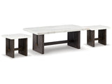 Burkhaus White Coffee Table and 2 Ends - Ornate Home