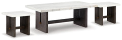 Burkhaus White Coffee Table and 2 Ends - Ornate Home