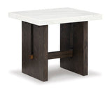Burkhaus White/Dark Brown End Table (Online Special Price) - Ornate Home