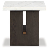 Burkhaus White/Dark Brown End Table (Online Special Price) - Ornate Home