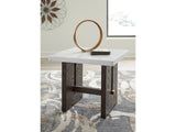 Burkhaus White/Dark Brown End Table - Ornate Home