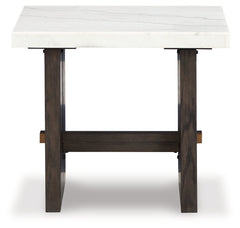 Burkhaus White/Dark Brown End Table - Ornate Home