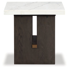 Burkhaus White/Dark Brown End Table - Ornate Home