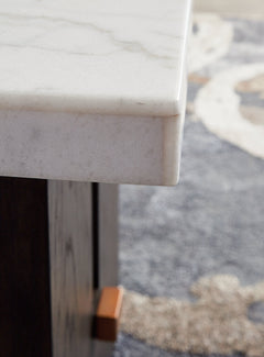 Burkhaus White/Dark Brown End Table - Ornate Home