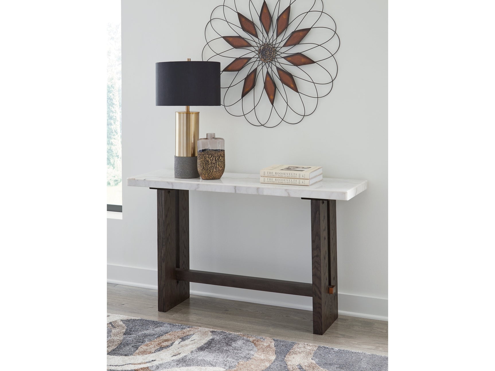 Burkhaus White/Dark Brown Sofa Table - Ornate Home