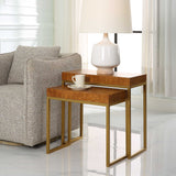 Burl-esque Woodtone Wooden Nesting Tables (Set of 2) - Ornate Home