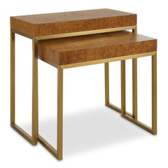 Burl-esque Woodtone Wooden Nesting Tables (Set of 2) - Ornate Home