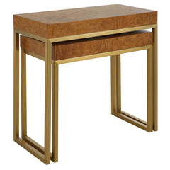 Burl-esque Woodtone Wooden Nesting Tables (Set of 2) - Ornate Home