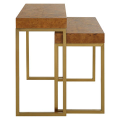 Burl-esque Woodtone Wooden Nesting Tables (Set of 2) - Ornate Home