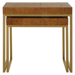 Burl-esque Woodtone Wooden Nesting Tables (Set of 2) - Ornate Home