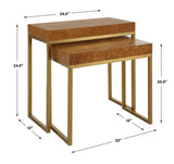 Burl-esque Woodtone Wooden Nesting Tables (Set of 2) - Ornate Home