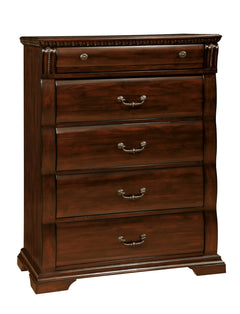 Burleigh Cherry 5 Pc. Queen Bedroom Set w/ Chest - Ornate Home