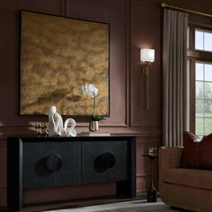Burn Brown/Woodtone Hand Painted Canvas - Ornate Home