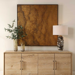 Burn Brown/Woodtone Hand Painted Canvas - Ornate Home