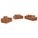 Burnett Burnt Orange 3-piece Chenille Upholstered Sofa Set - Ornate Home