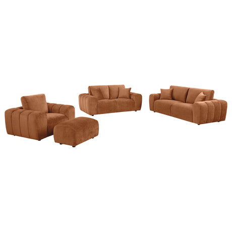 Burnett Burnt Orange 4-piece Chenille Upholstered Sofa Set - Ornate Home