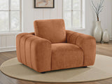 Burnett Burnt Orange Chenille Upholstered Accent Chair - Ornate Home