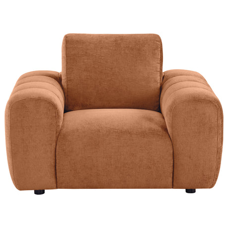 Burnett Burnt Orange Chenille Upholstered Accent Chair - Ornate Home