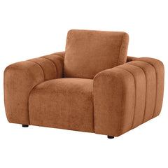Burnett Burnt Orange Chenille Upholstered Accent Chair - Ornate Home