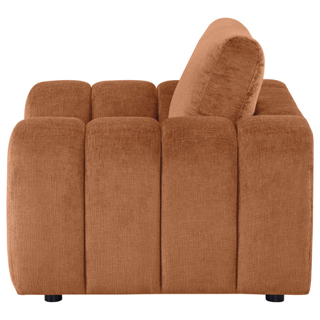 Burnett Burnt Orange Chenille Upholstered Accent Chair - Ornate Home