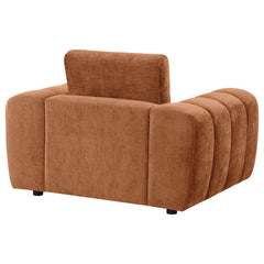 Burnett Burnt Orange Chenille Upholstered Accent Chair - Ornate Home