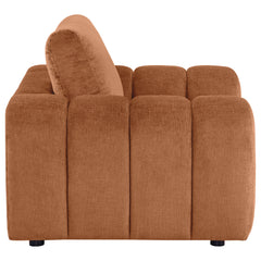 Burnett Burnt Orange Chenille Upholstered Accent Chair - Ornate Home