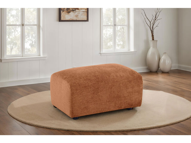 Burnett Burnt Orange Chenille Upholstered Ottoman - Ornate Home