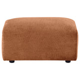Burnett Burnt Orange Chenille Upholstered Ottoman - Ornate Home