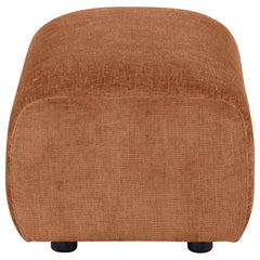 Burnett Burnt Orange Chenille Upholstered Ottoman - Ornate Home