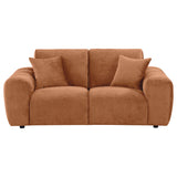 Burnett Burnt Orange Chenille Upholstered Wide Arm Loveseat - Ornate Home