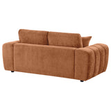 Burnett Burnt Orange Chenille Upholstered Wide Arm Loveseat - Ornate Home