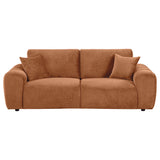 Burnett Burnt Orange Chenille Upholstered Wide Arm Sofa - Ornate Home