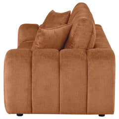 Burnett Burnt Orange Chenille Upholstered Wide Arm Sofa - Ornate Home