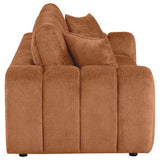 Burnett Burnt Orange Chenille Upholstered Wide Arm Sofa - Ornate Home