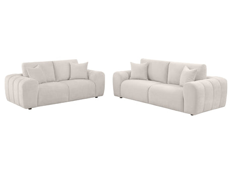 Burnett Ivory 2-piece Chenille Upholstered Sofa Set - Ornate Home