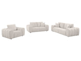 Burnett Ivory 3-piece Chenille Upholstered Sofa Set - Ornate Home