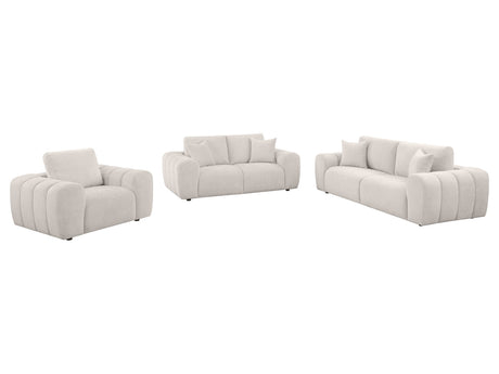 Burnett Ivory 3-piece Chenille Upholstered Sofa Set - Ornate Home