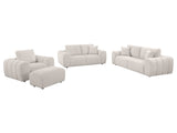 Burnett Ivory 4-piece Chenille Upholstered Sofa Set - Ornate Home