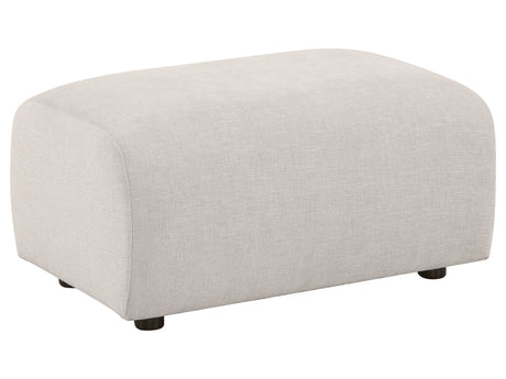 Burnett Ivory Chenille Upholstered Ottoman - Ornate Home
