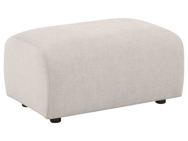 Burnett Ivory Chenille Upholstered Ottoman - Ornate Home